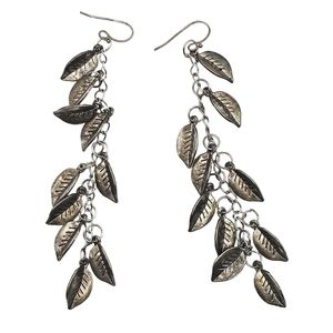 Elegant Silver Leaf Dangle Earrings